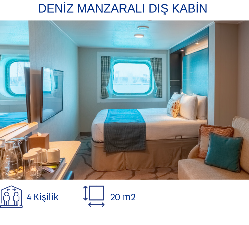 aroya cruise gemisi deniz manzarali kabin